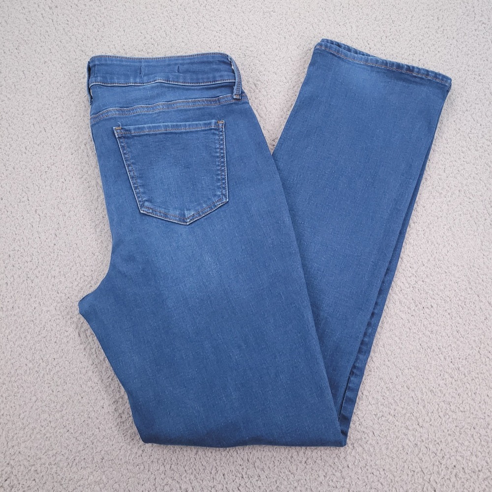 NYDJ Jeans Size 10 Marilyn Straight Mid Rise Lift Tuck Stretch Blue Denim